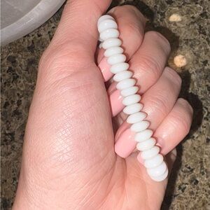 White Disc Saucer Beaded Bracelet